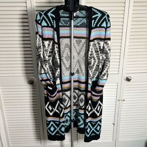 No Boundaries Multicolor Patterned Cardigan